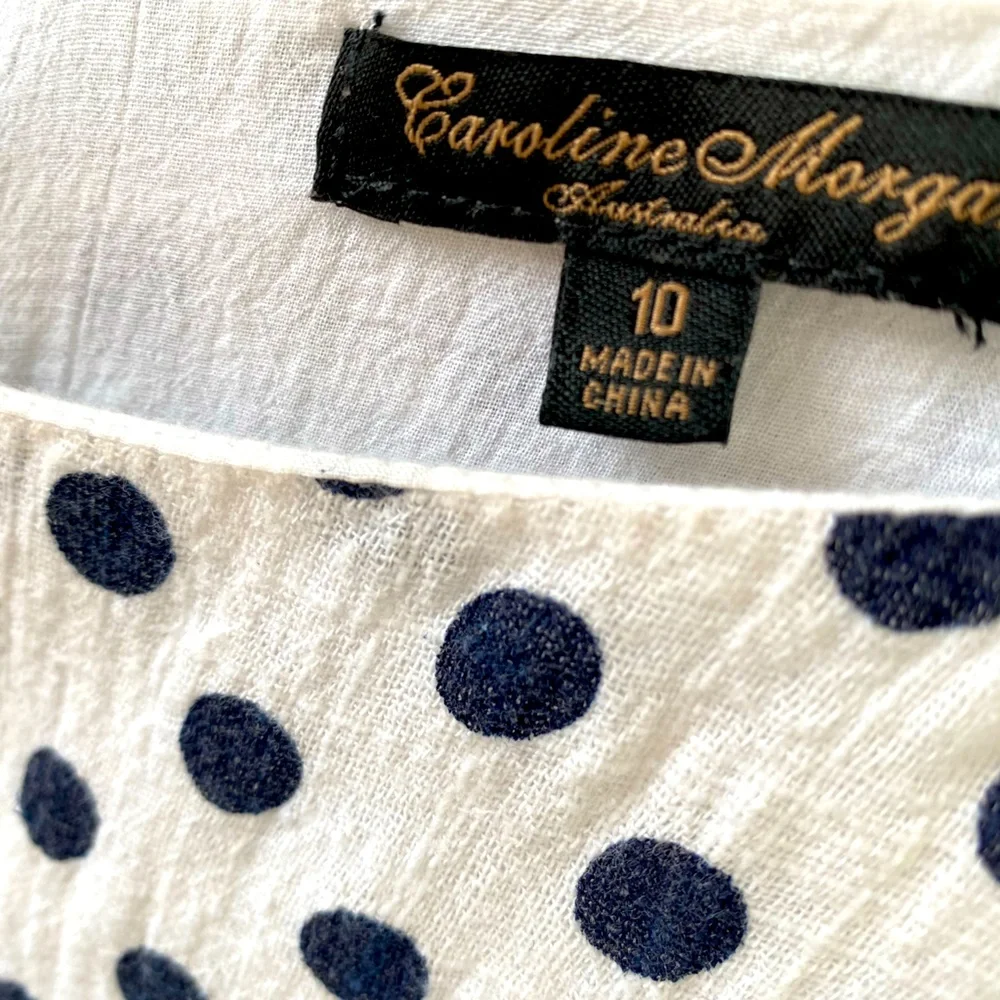 CAROLINE MORGAN  dress white and navy - Picture 3 of 3